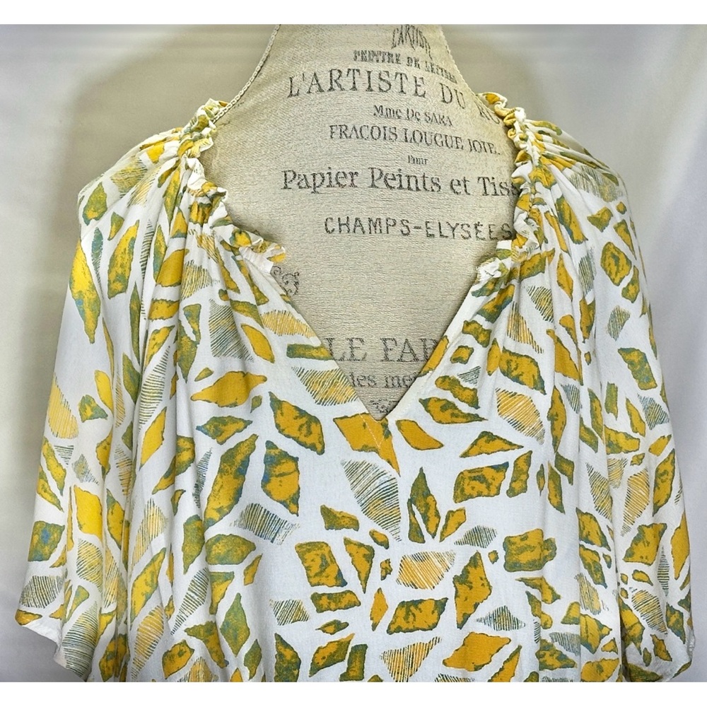 Anthropologie Robin Tiered Mini Dress In Yellow Bohemian Flowy Boho - Picture 6 of 10